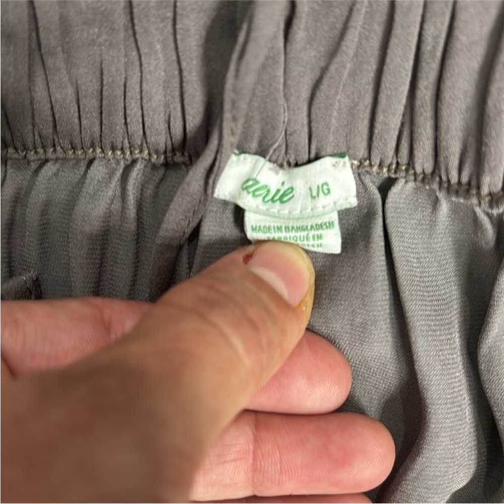 Taupe Satin Cargo Slip skirt - Picture 3 of 5
